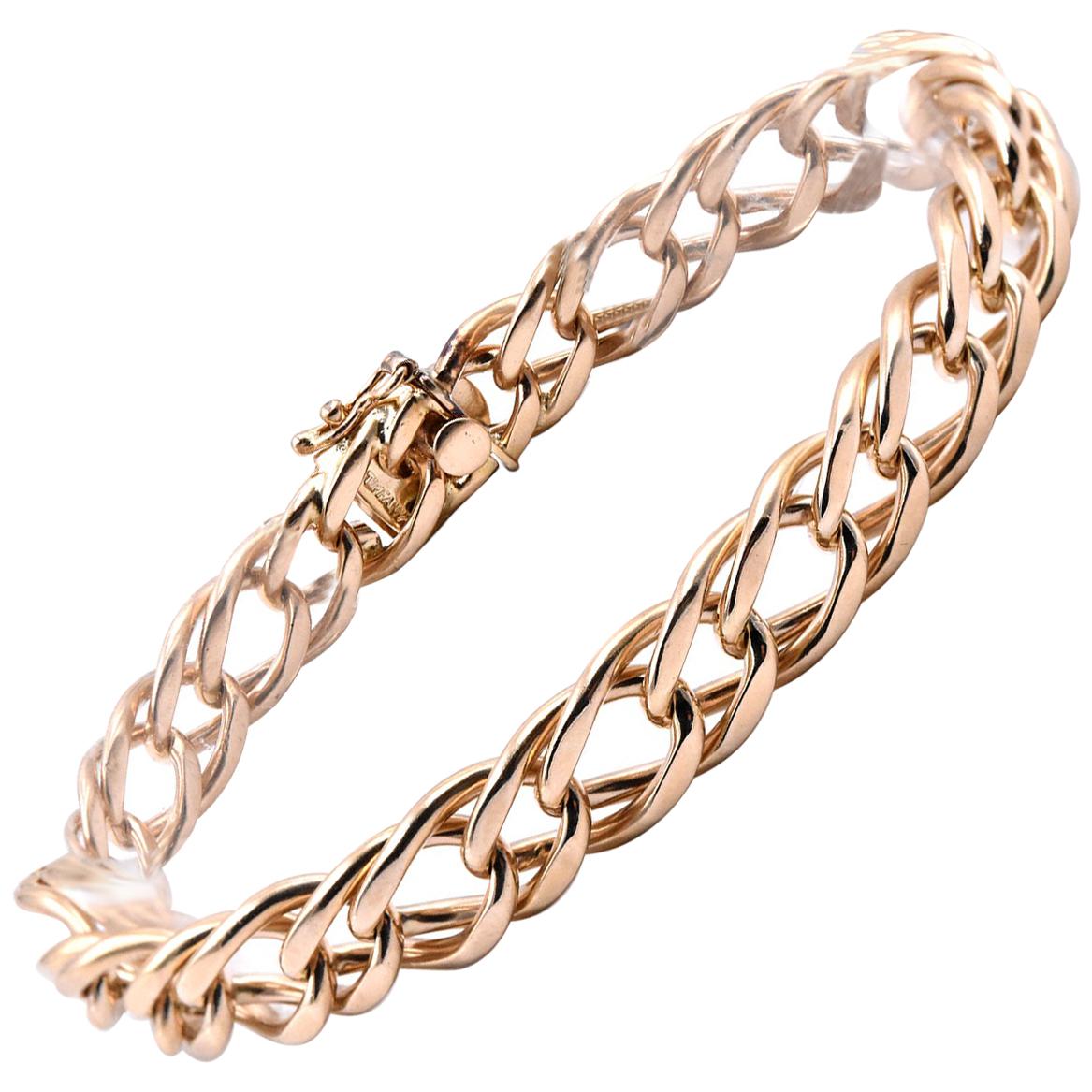 Contemporary Cuban Link Gold Bracelet at 1stdibs
