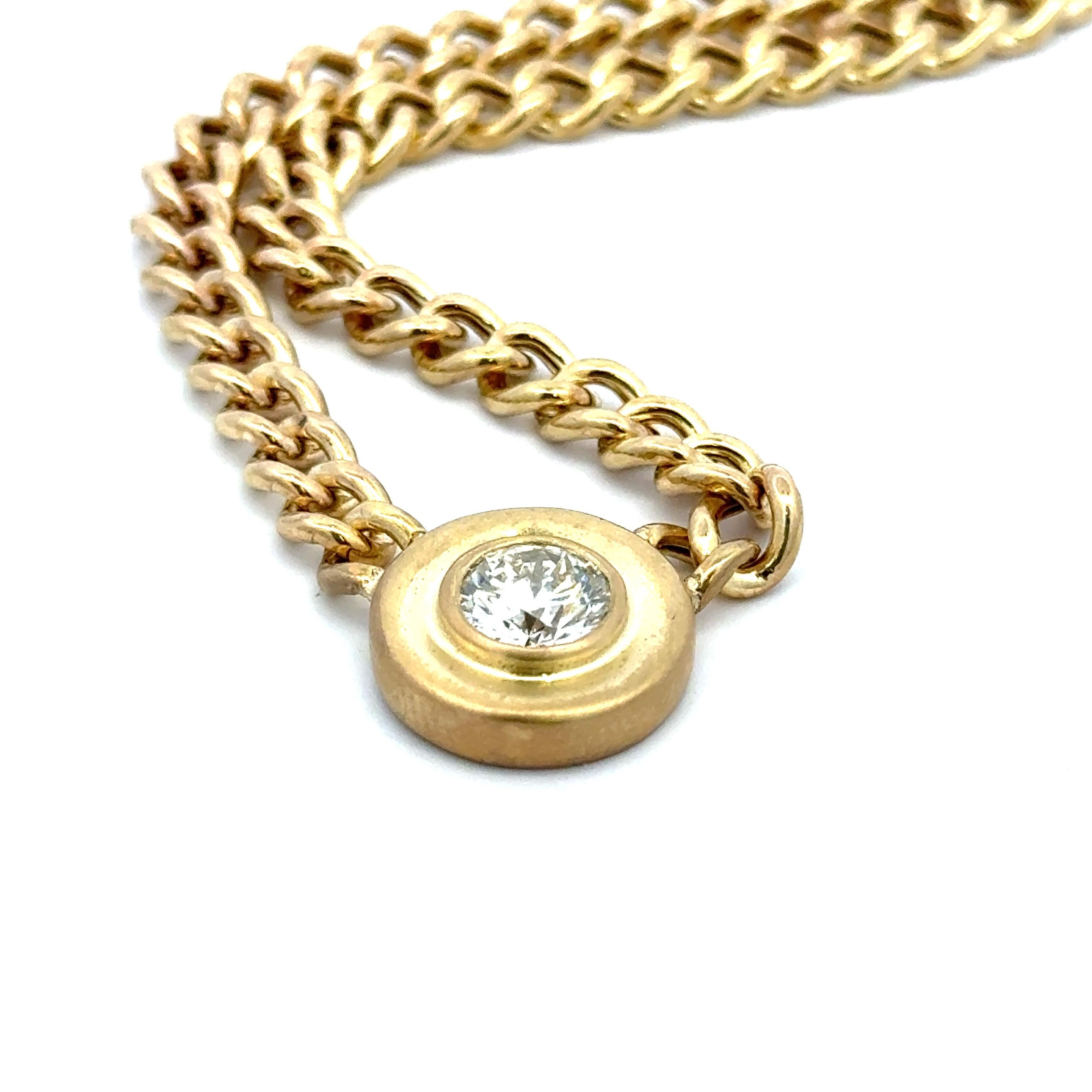 14 Karat Yellow Gold Cuban Link Diamond Pendant Necklace 1.11 Carats  For Sale 3