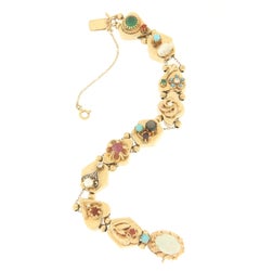 Bracelet manchette en or jaune 14 carats