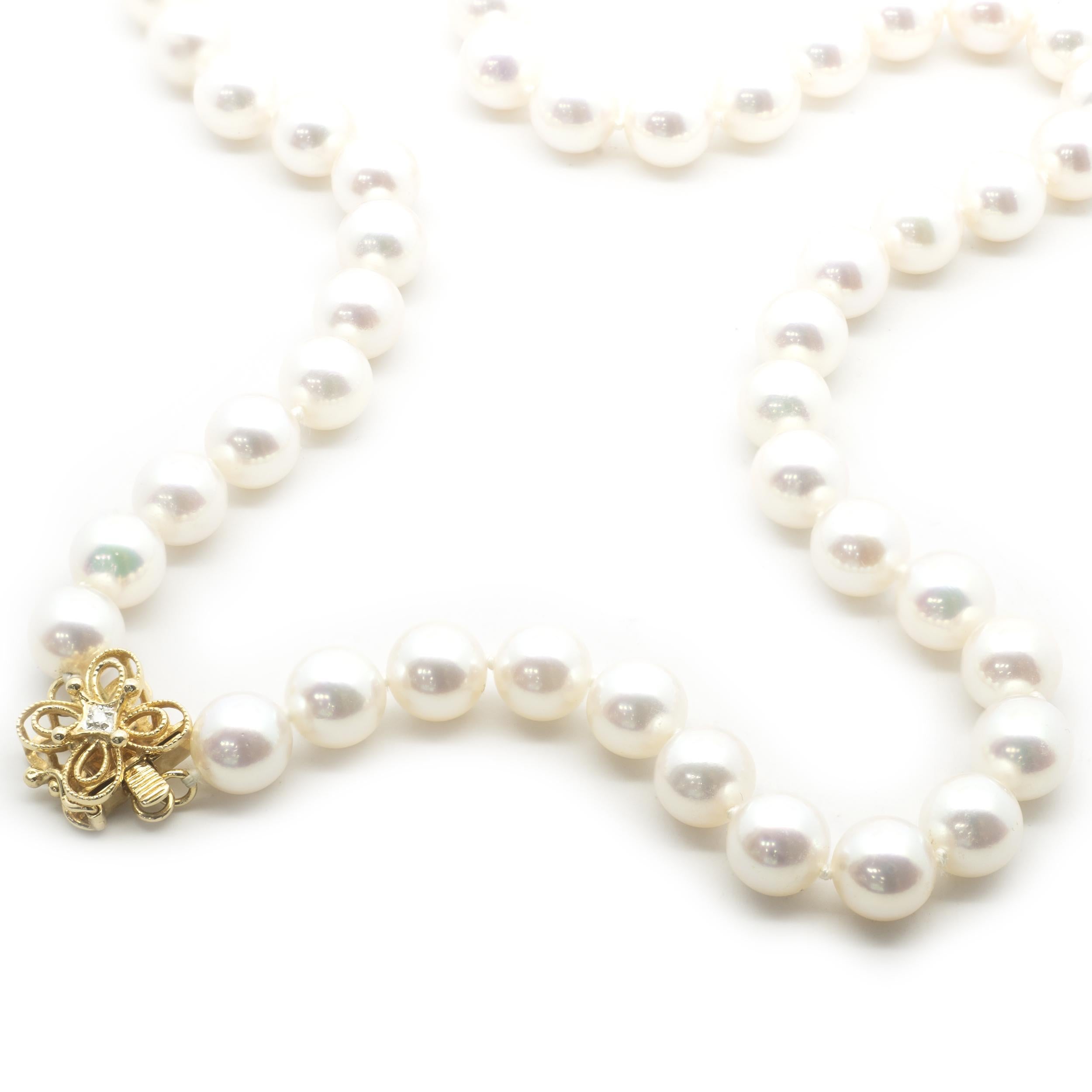 14 Karat Yellow Gold Cultured Pearl Collar Necklace In Excellent Condition For Sale In Scottsdale, AZ