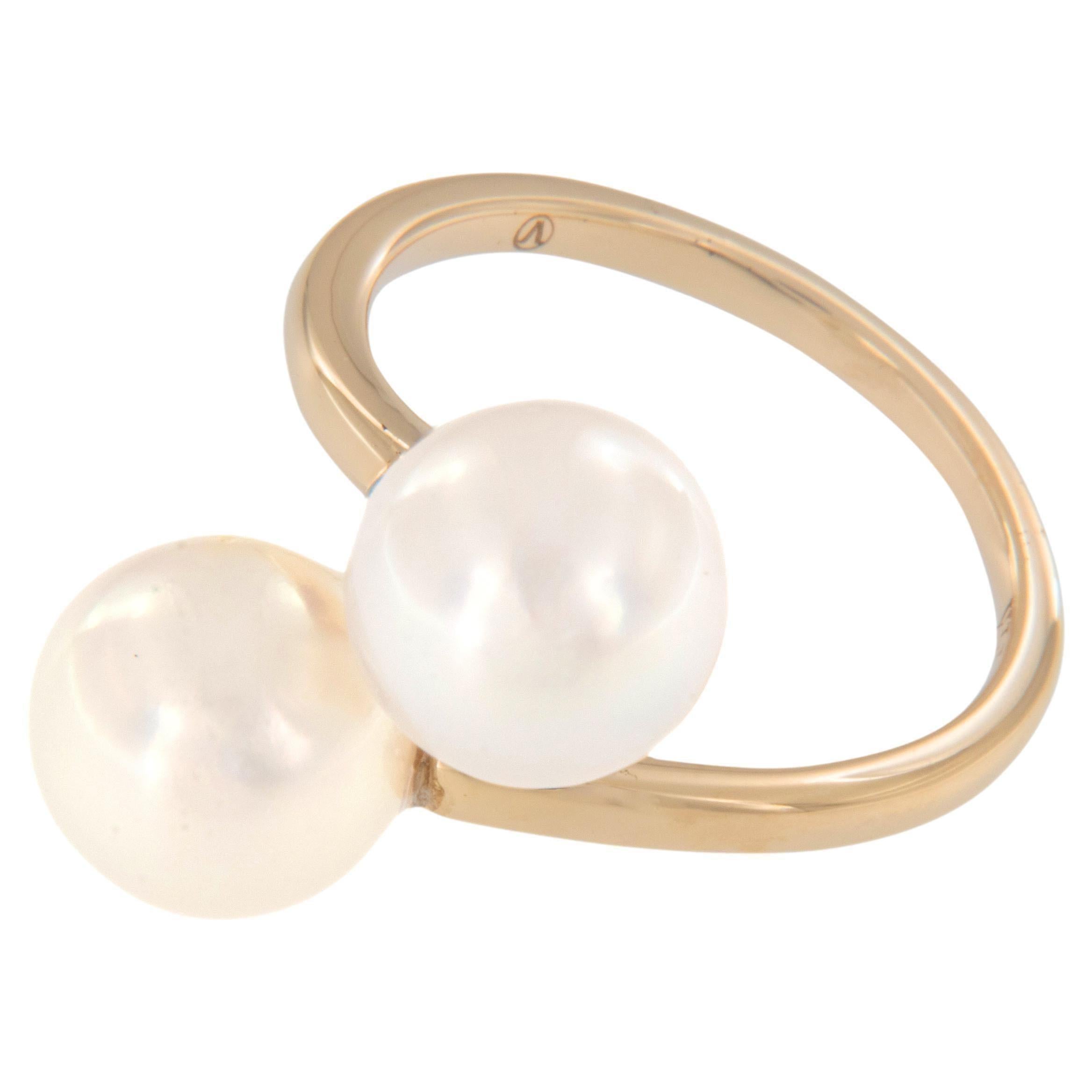 14 Karat Yellow Gold Cultured South Sea Pearl Bypass Ring