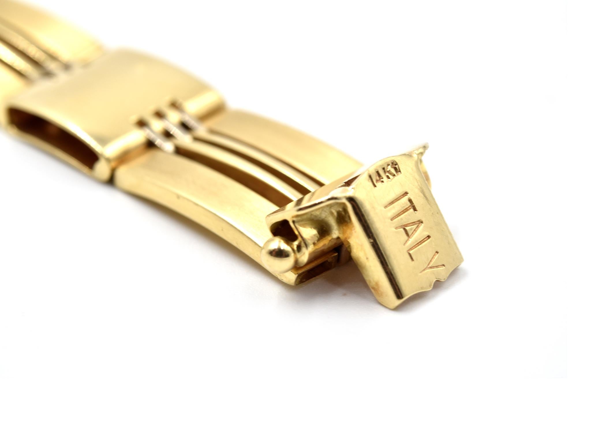 Men's 14 Karat Yellow Gold Custom Fancy Bracelet
