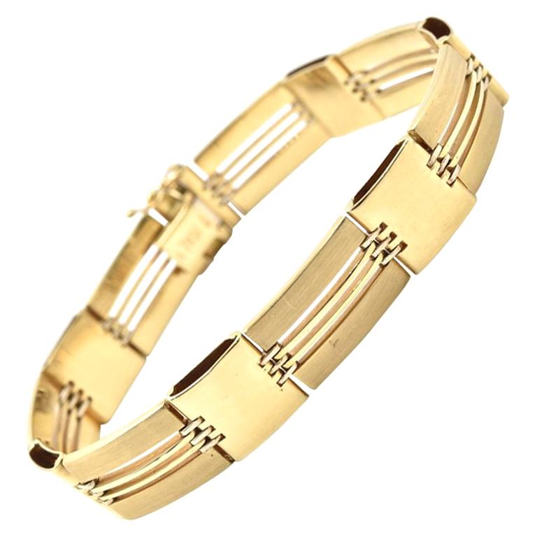 14 Karat Yellow Gold Custom Fancy Bracelet