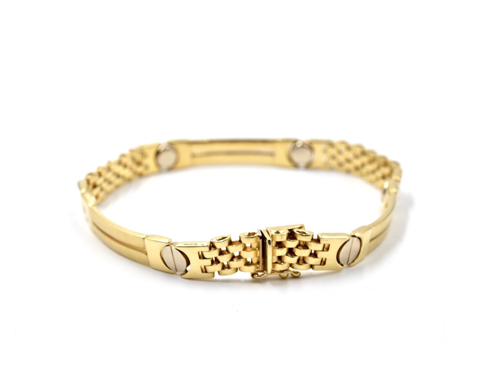Men's 14 Karat Yellow Gold Custom Fancy Link Bracelet