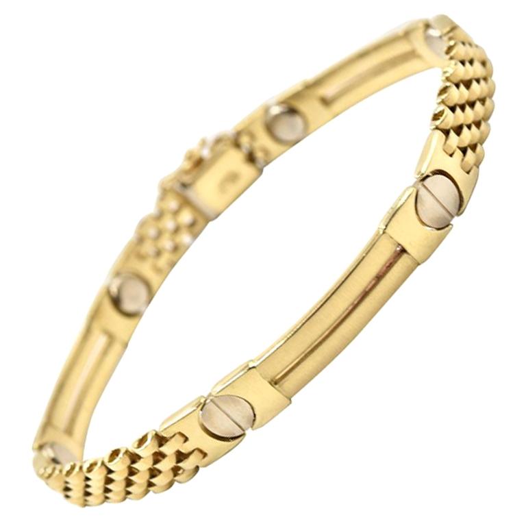 14 Karat Yellow Gold Custom Fancy Link Bracelet