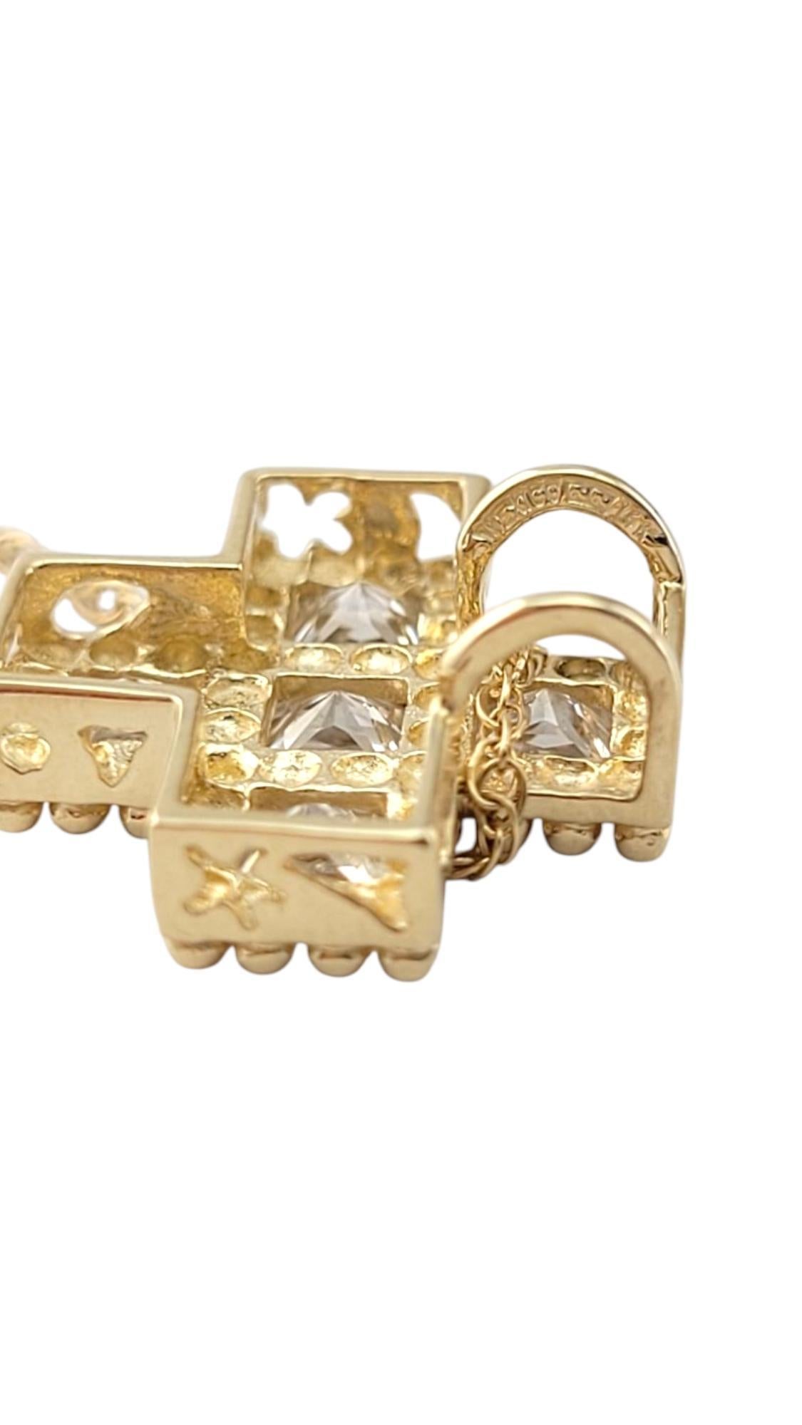 Collier pendentif CZ en or jaune 14 carats n° 21496 en vente 1