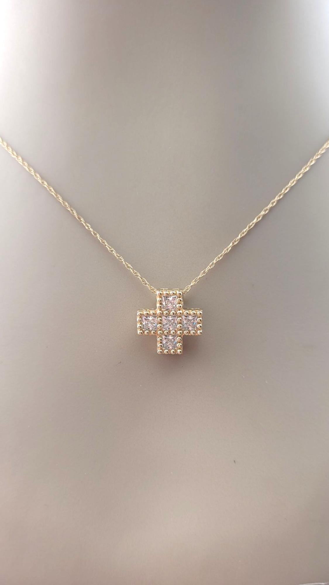 Collier pendentif CZ en or jaune 14 carats n° 21496 en vente 2