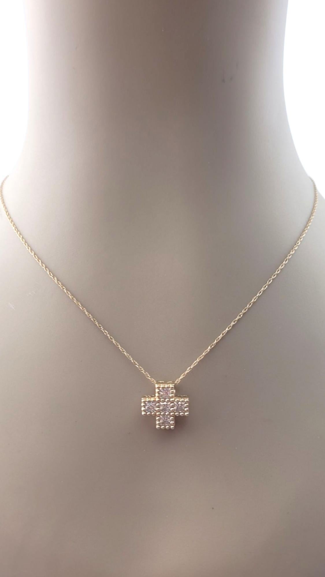 Collier pendentif CZ en or jaune 14 carats n° 21496 en vente 3