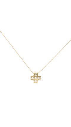 14 Karat Yellow Gold CZ Pendant Necklace #21496