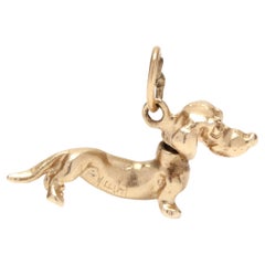 14 Karat Yellow Gold Dachshund Dog Charm