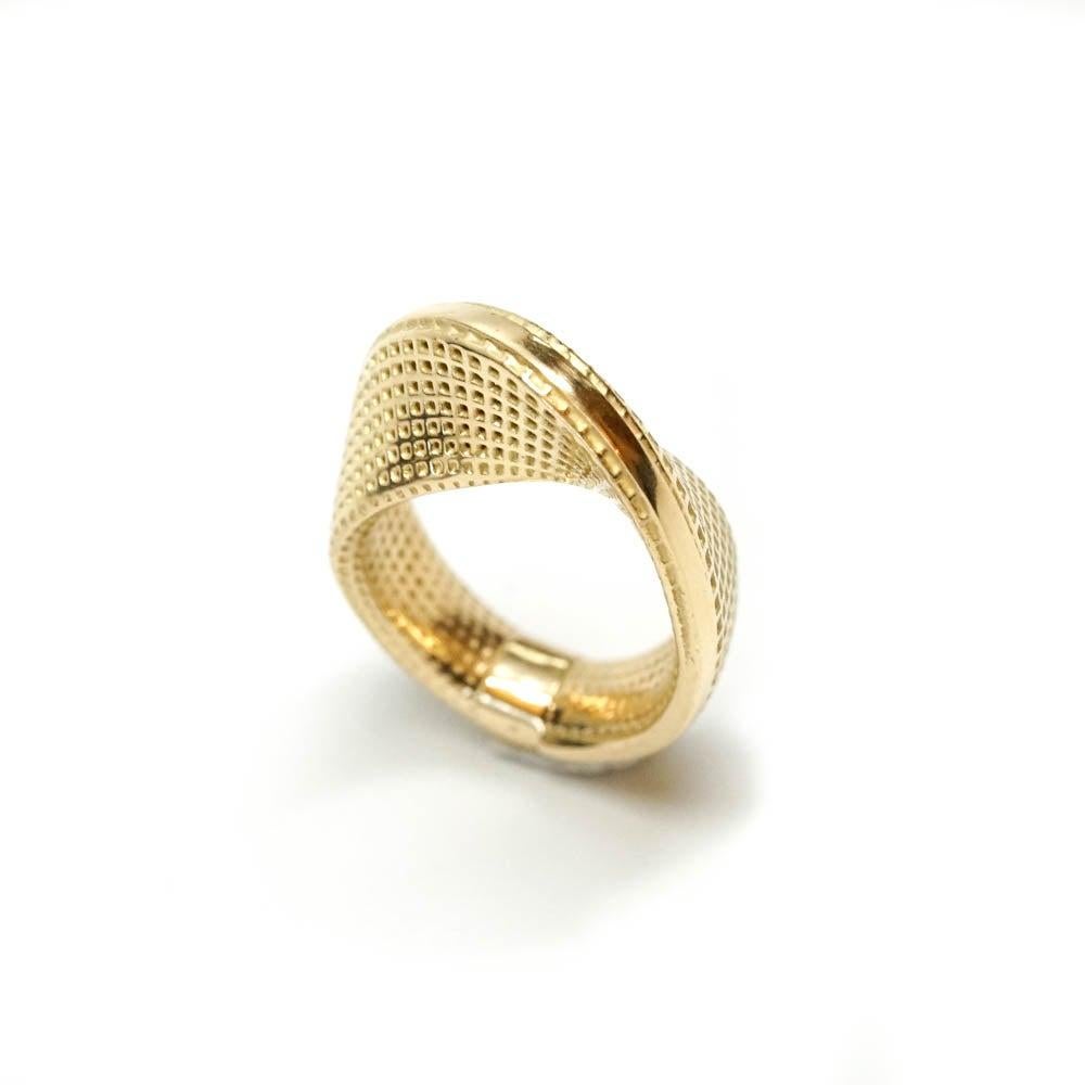 For Sale:  14 Karat Yellow Gold Dainty Slim Mobius Ring 4