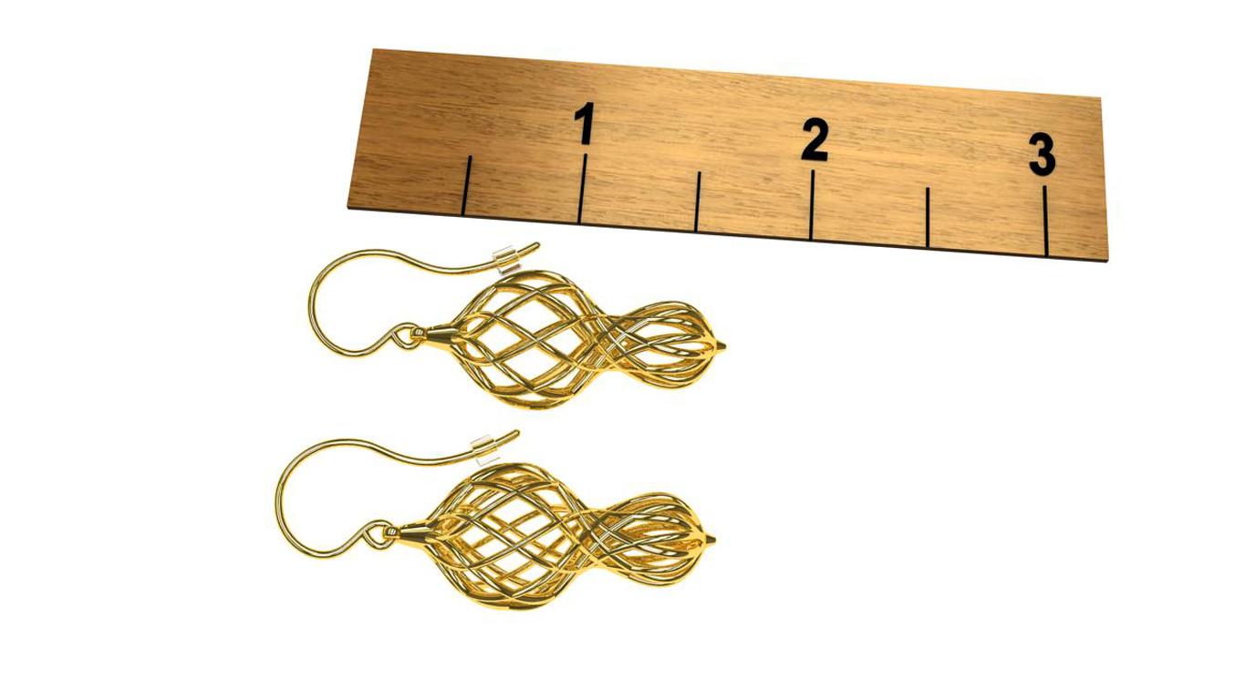 Boucles d'oreilles pendantes en or jaune 14 carats Neuf - En vente à New York, NY