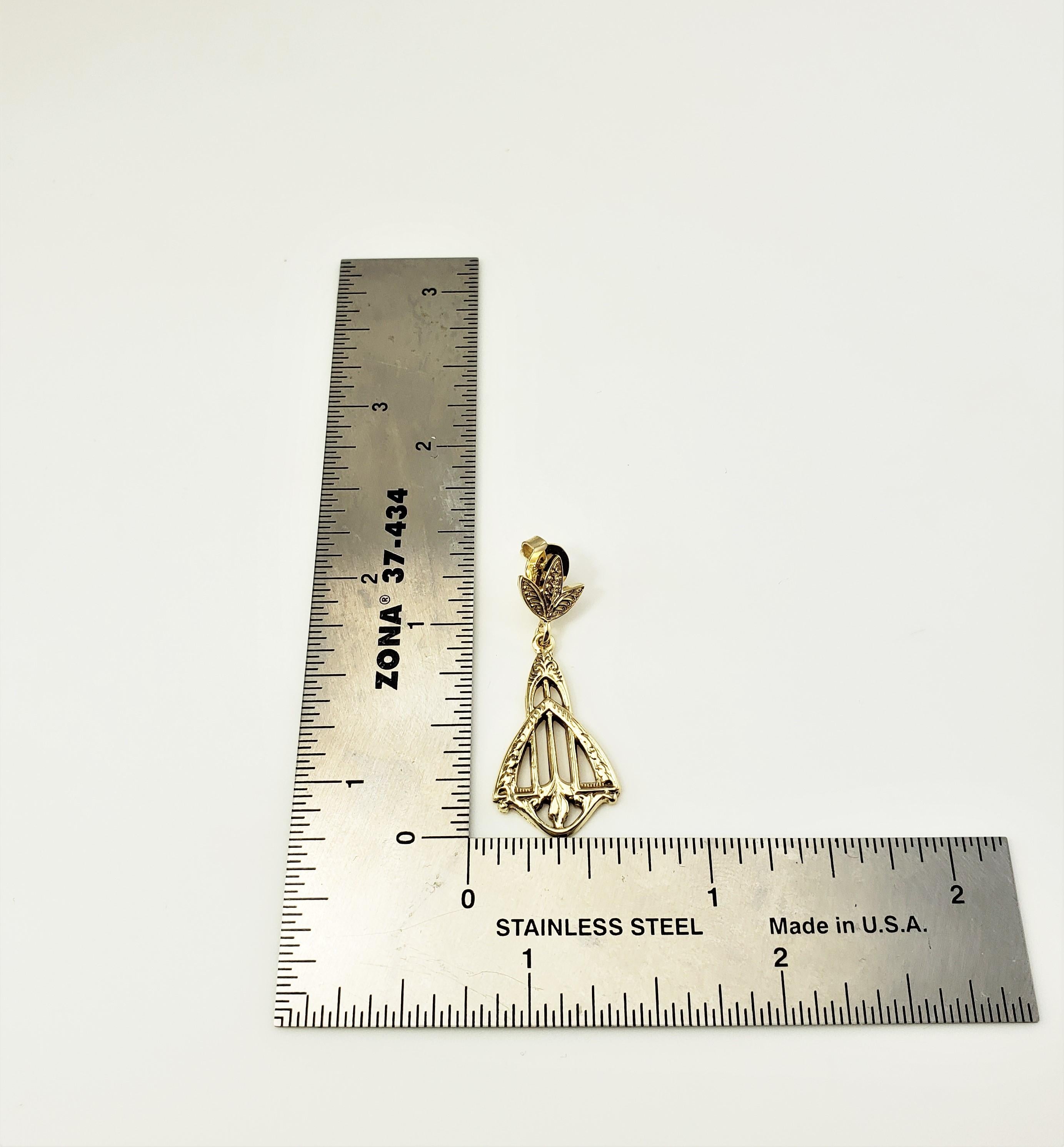 Boucles d'oreilles pendantes en or jaune 14 carats en vente 5