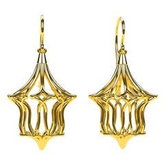 Boucles d'oreilles pendantes en or jaune 14 carats