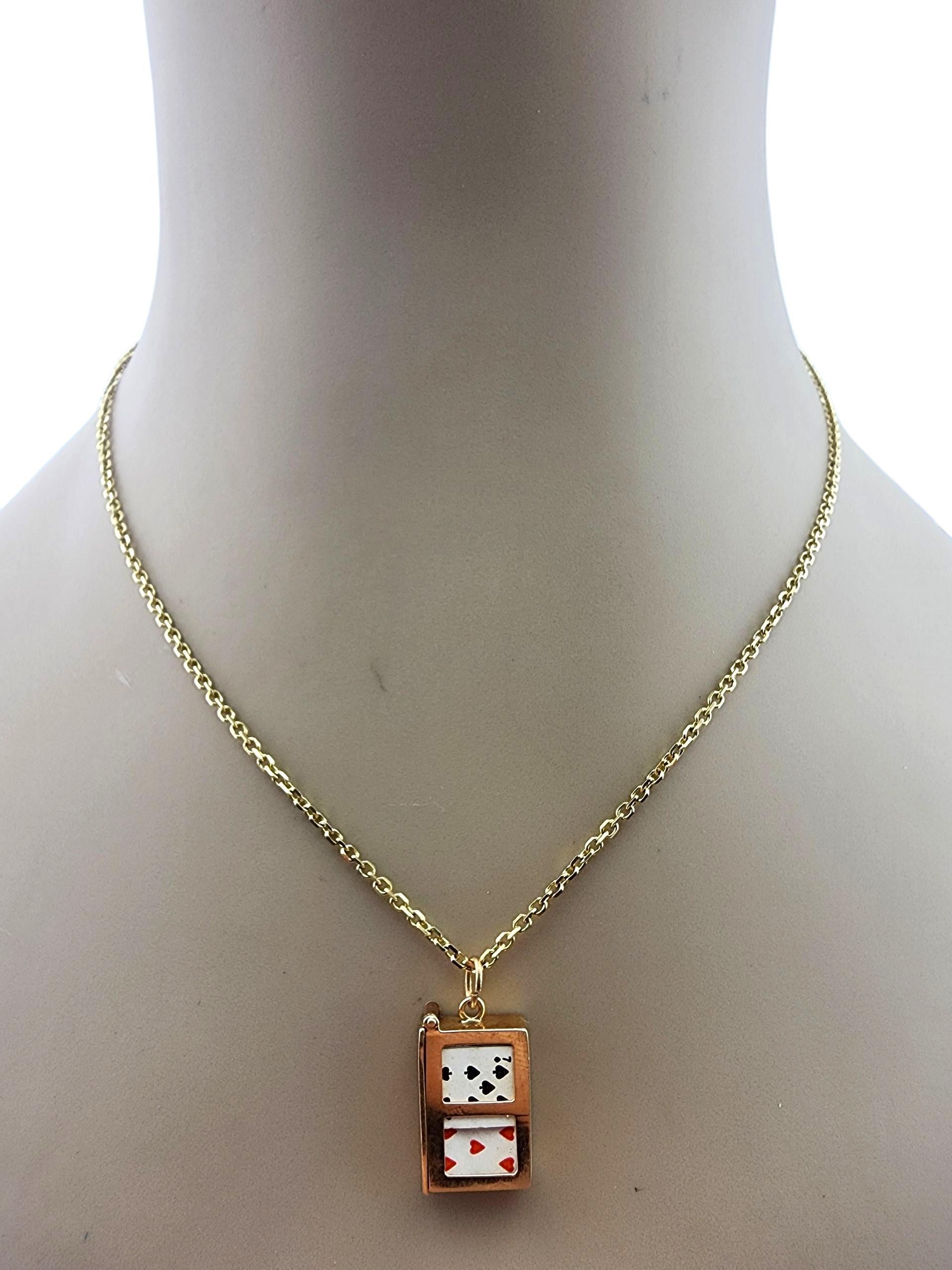 Charm a forma di mazzo di carte in oro giallo 14 carati #23266 in vendita 4