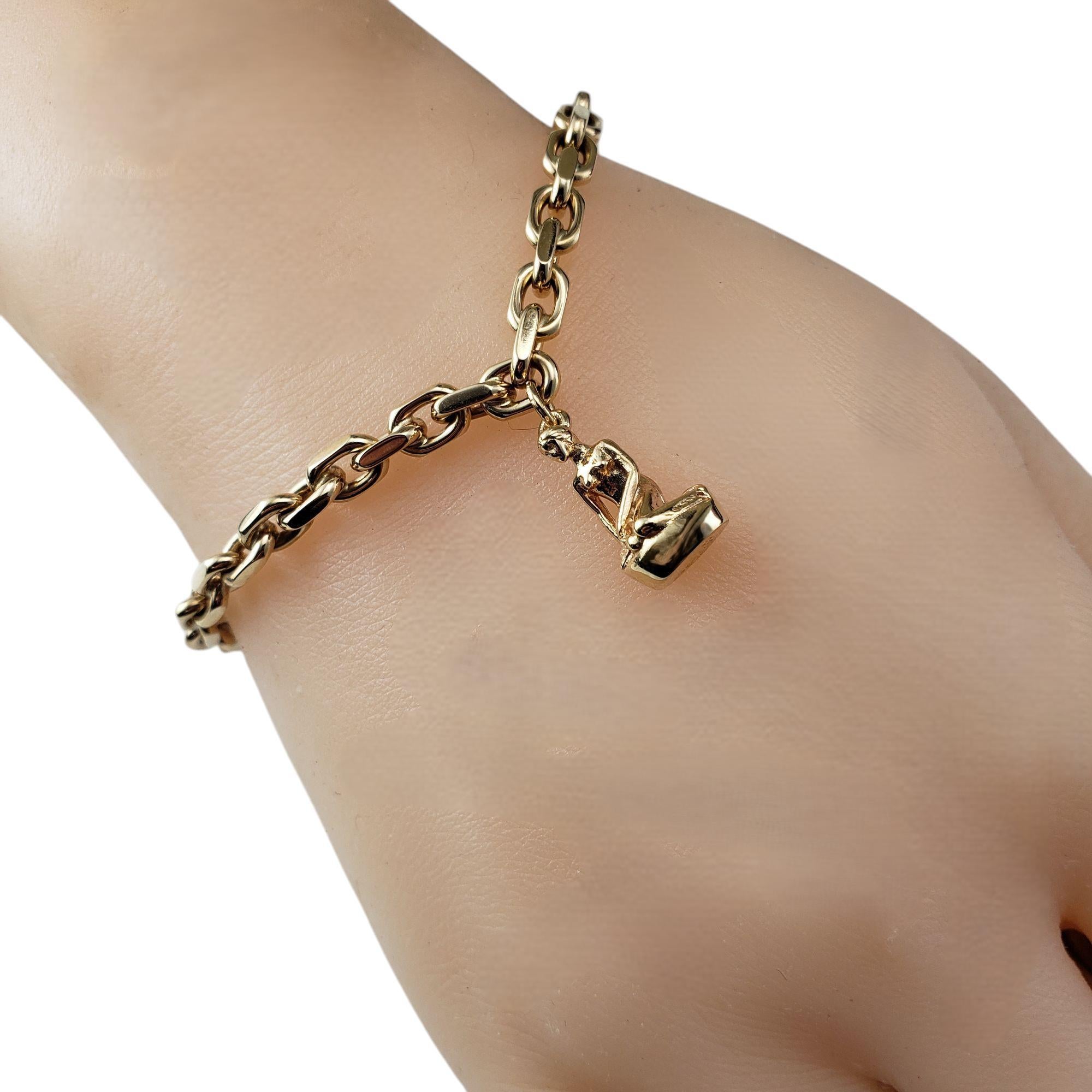 14 Karat Yellow Gold Denmark Little Mermaid Charm Link Bracelet #20922 For Sale 5