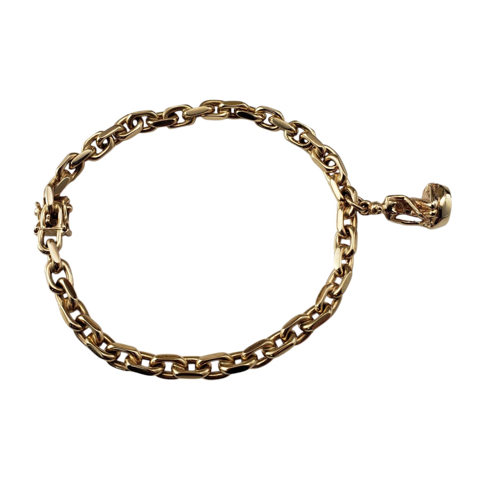 Contemporary 14 Karat Yellow Gold Denmark Little Mermaid Charm Link Bracelet #20922 For Sale