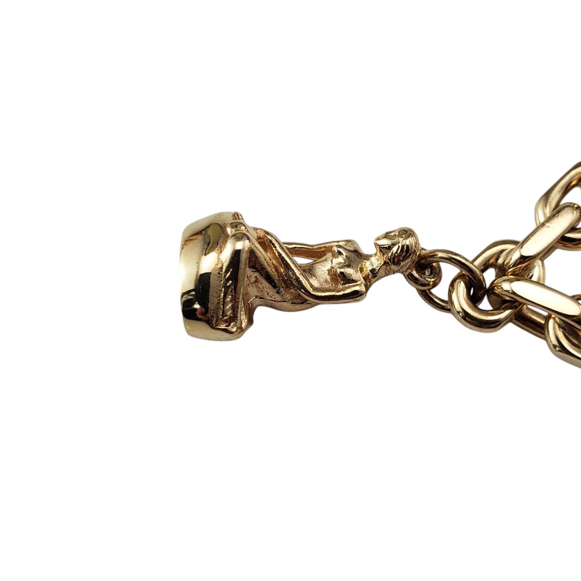 Women's 14 Karat Yellow Gold Denmark Little Mermaid Charm Link Bracelet #20922 For Sale
