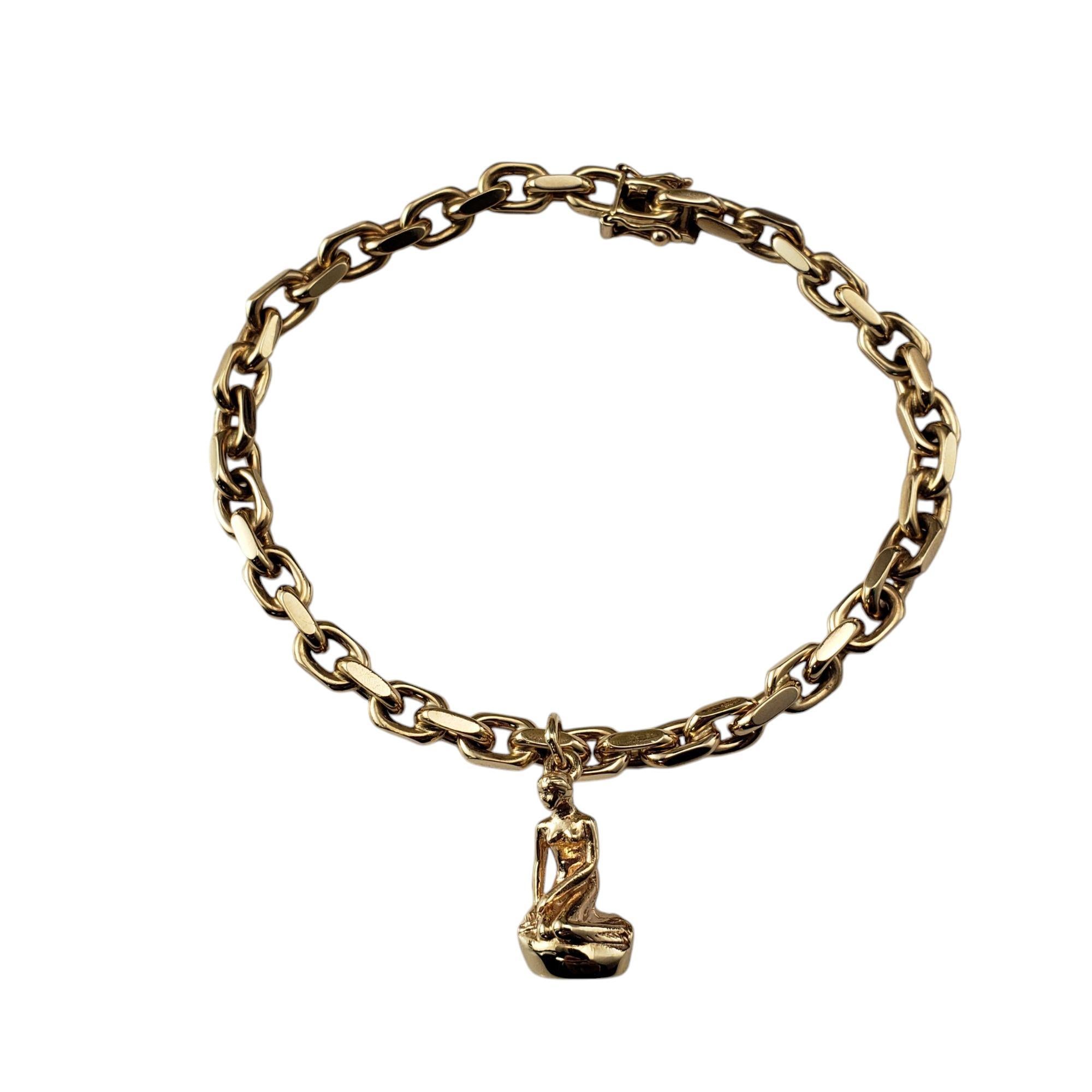 Pulsera de eslabones con dijes de la Sirenita de Dinamarca de oro amarillo de 14 quilates #20922