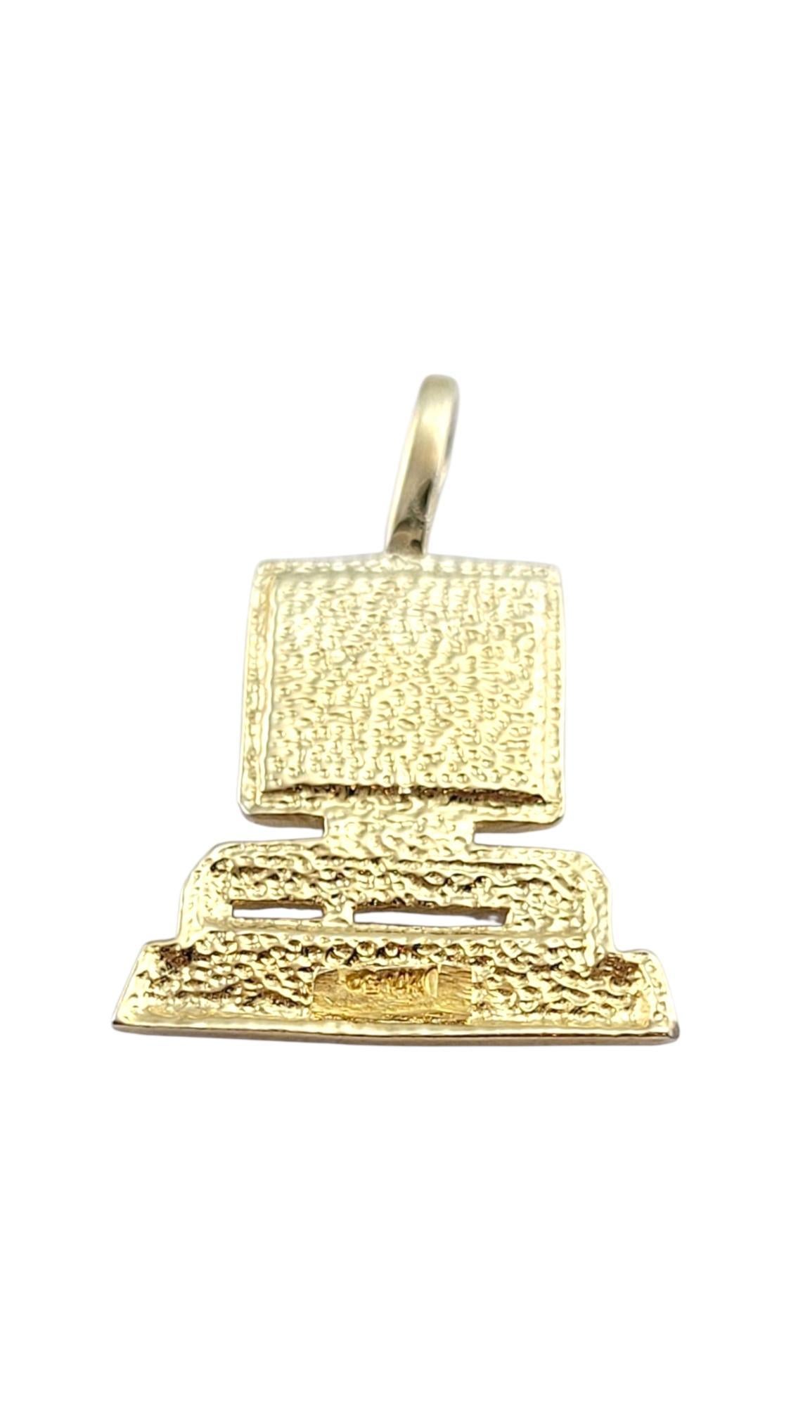Modern 14 Karat Yellow Gold Desktop Computer Charm #22237 For Sale