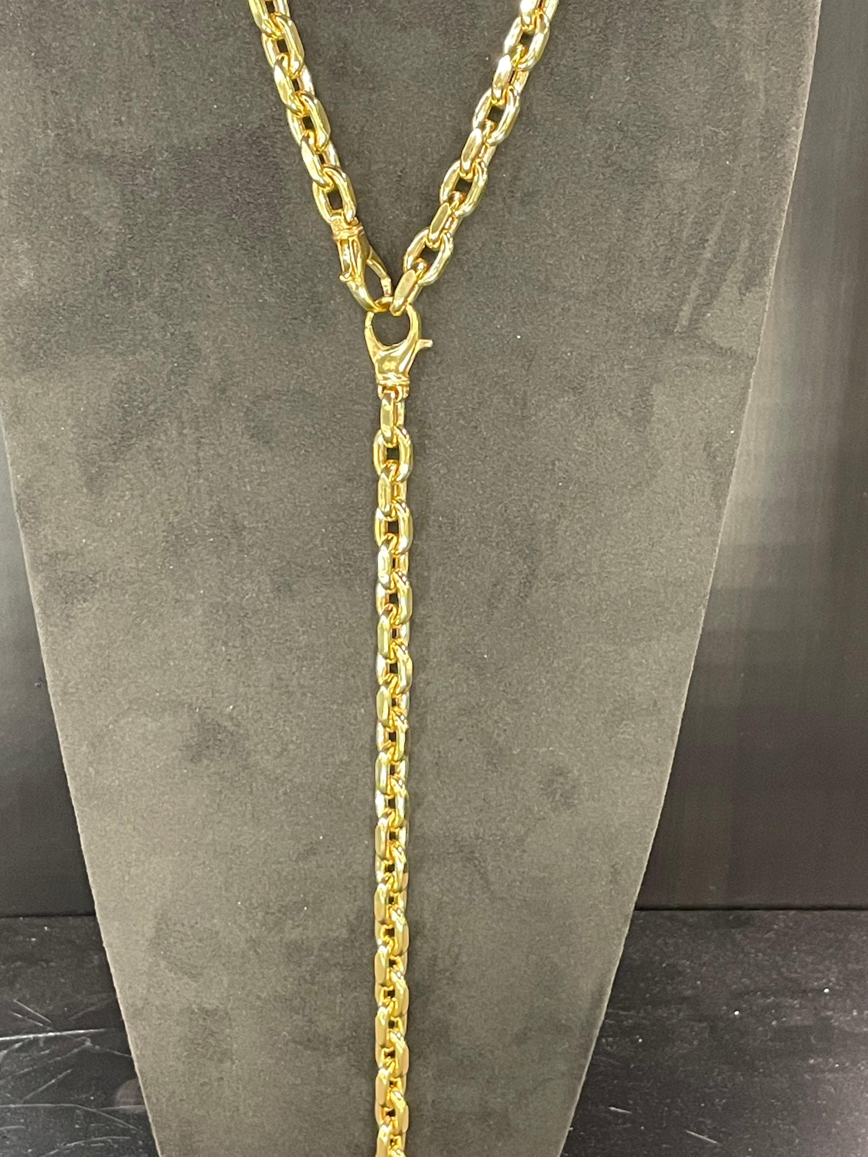 14 Karat Yellow Gold Detachable Link Necklace Bracelet 73.4 Grams 33 Inches For Sale 2