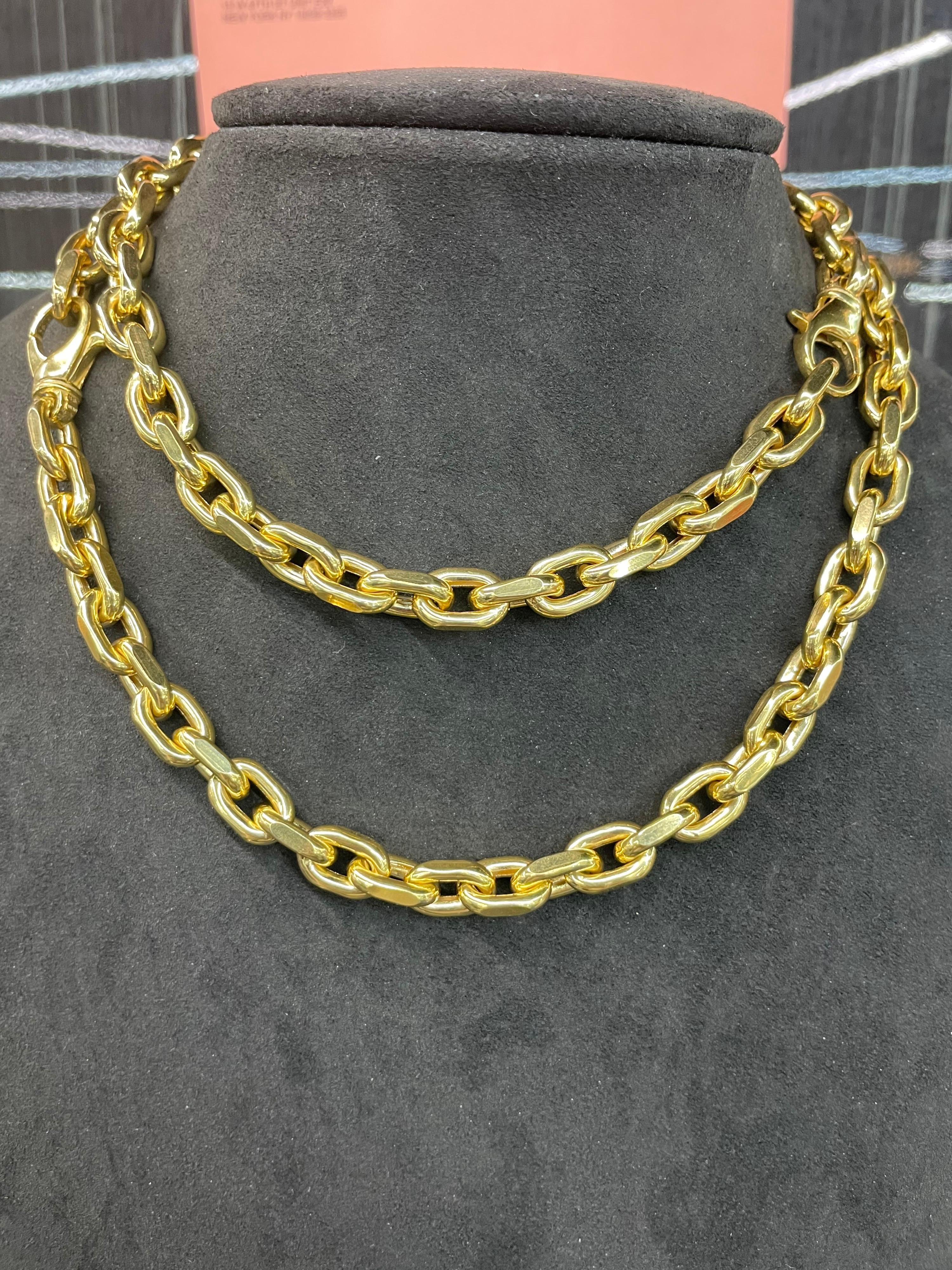 14 Karat Yellow Gold Detachable Link Necklace Bracelet 73.4 Grams 33 Inches For Sale 7
