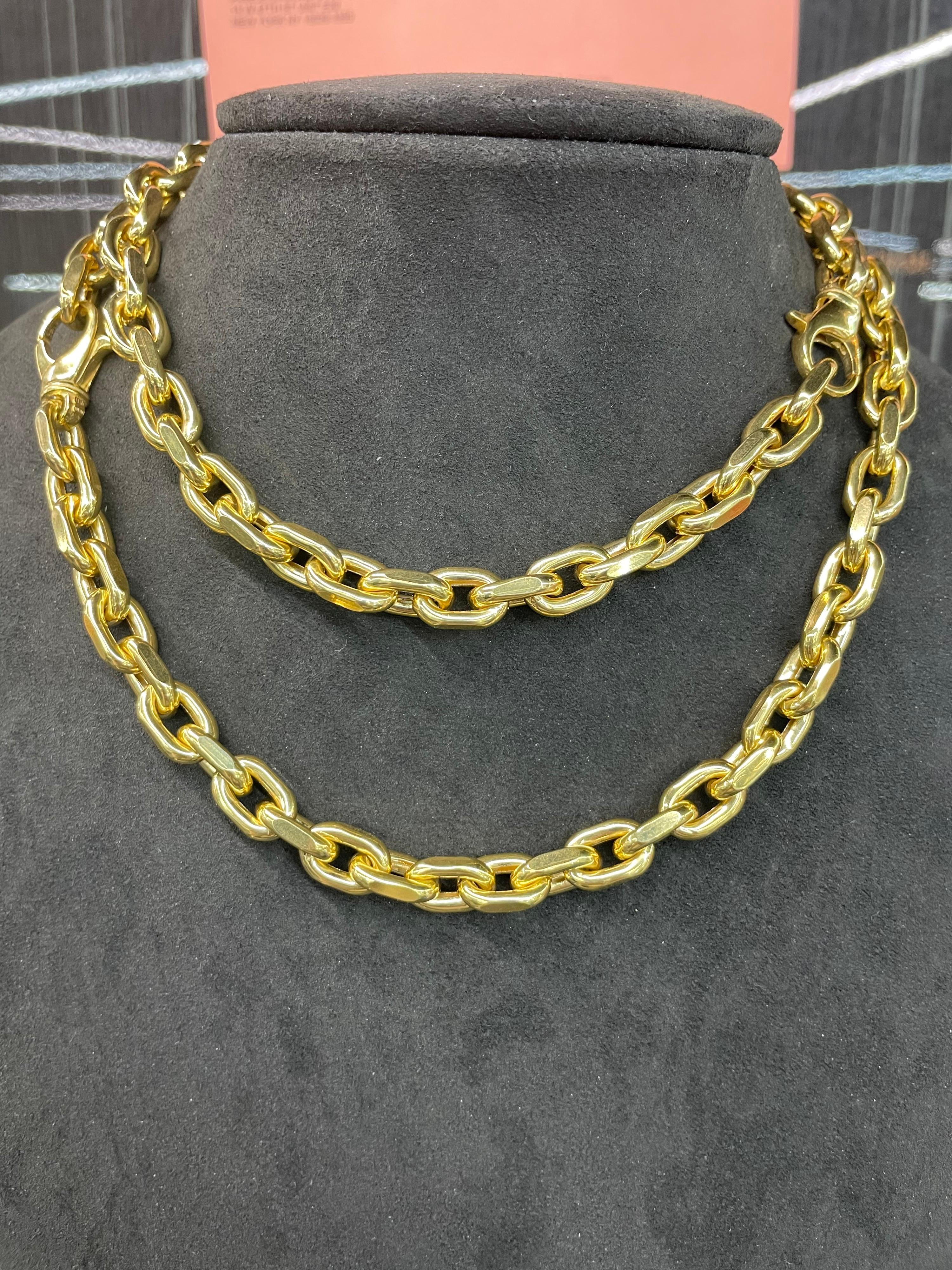 14 Karat Yellow Gold Detachable Link Necklace Bracelet 73.4 Grams 33 Inches For Sale 8