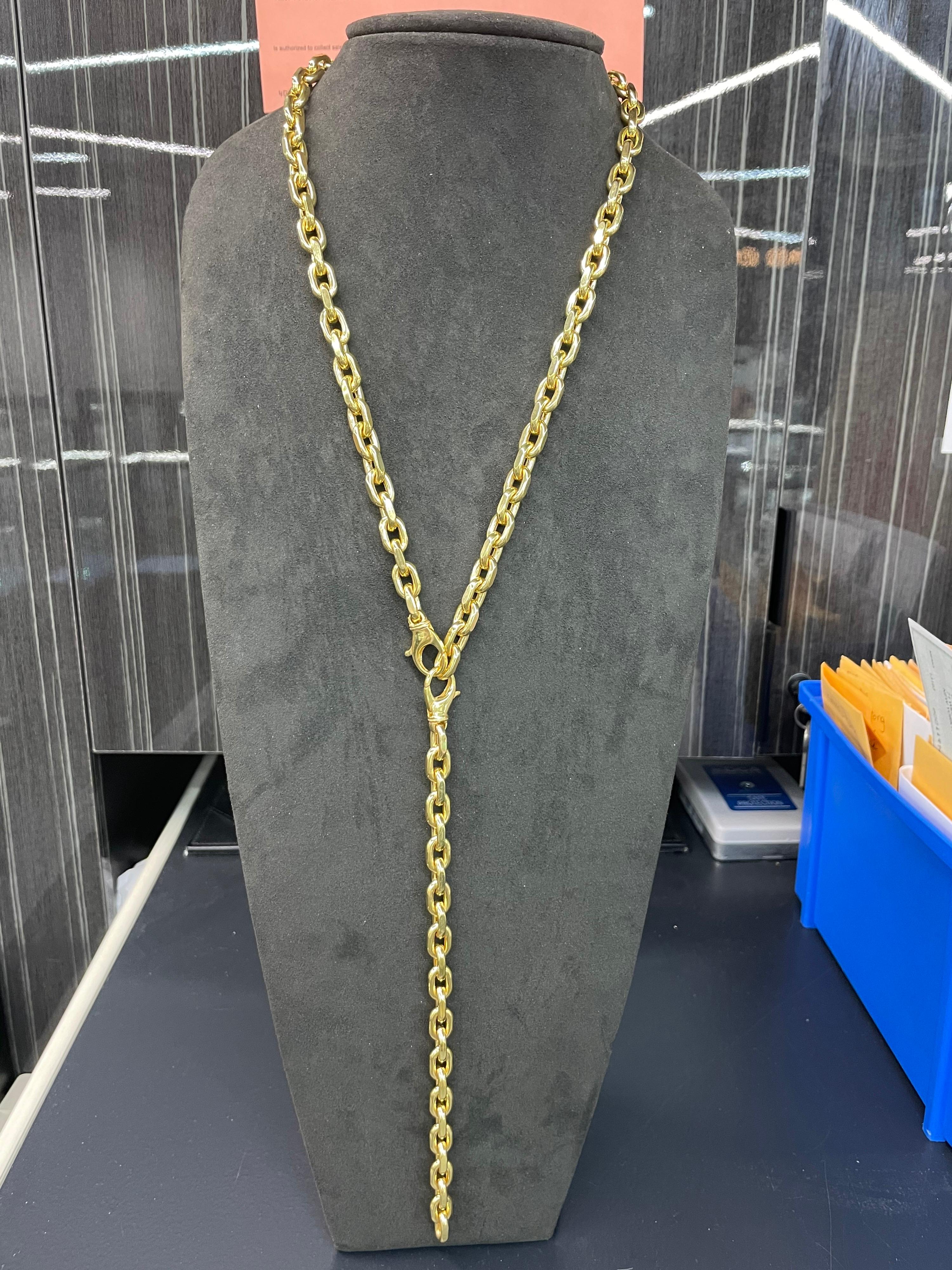 14 Karat Yellow Gold Detachable Link Necklace Bracelet 73.4 Grams 33 Inches For Sale 10