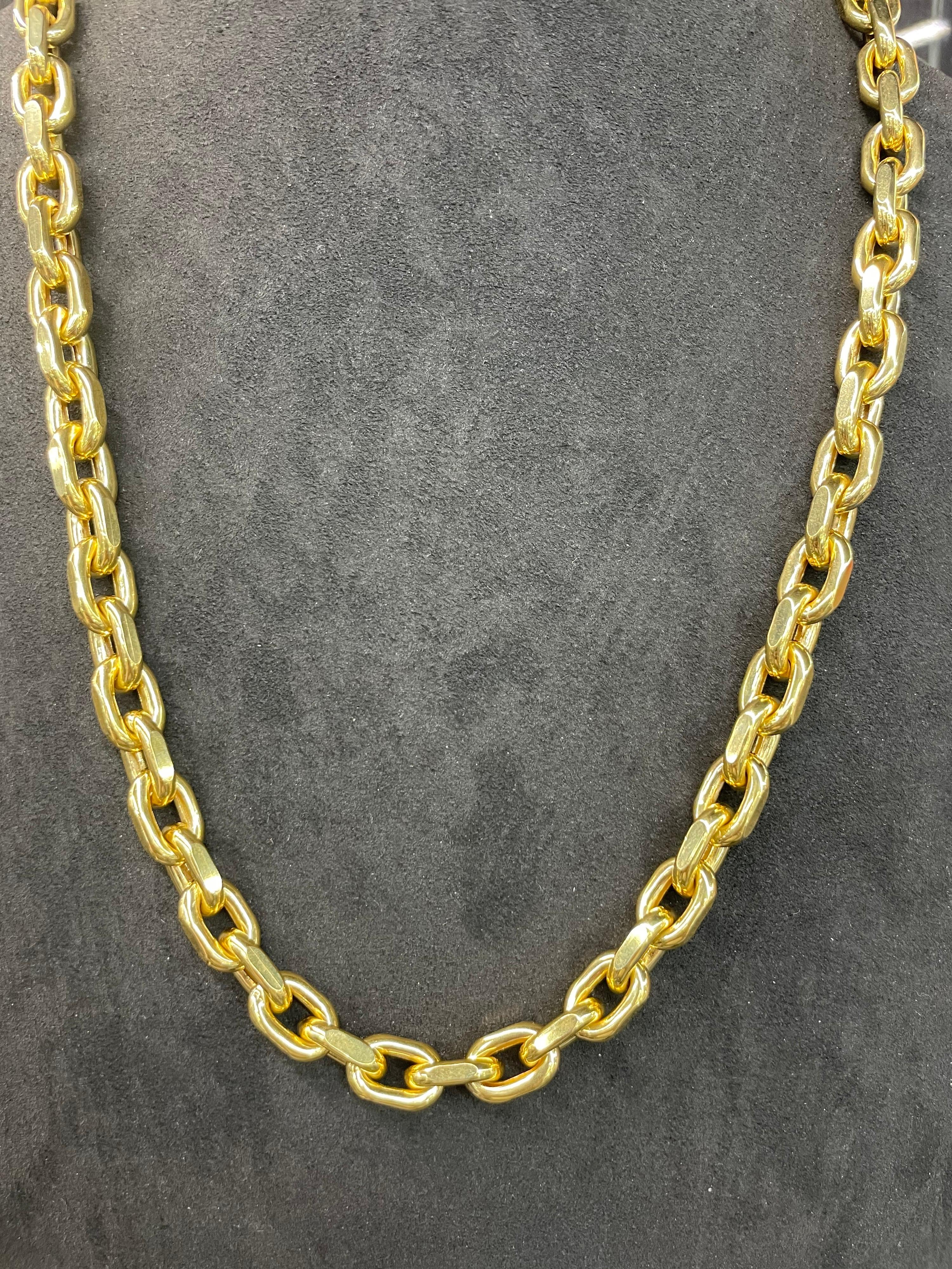 14 Karat Yellow Gold Detachable Link Necklace Bracelet 73.4 Grams 33 Inches For Sale 11