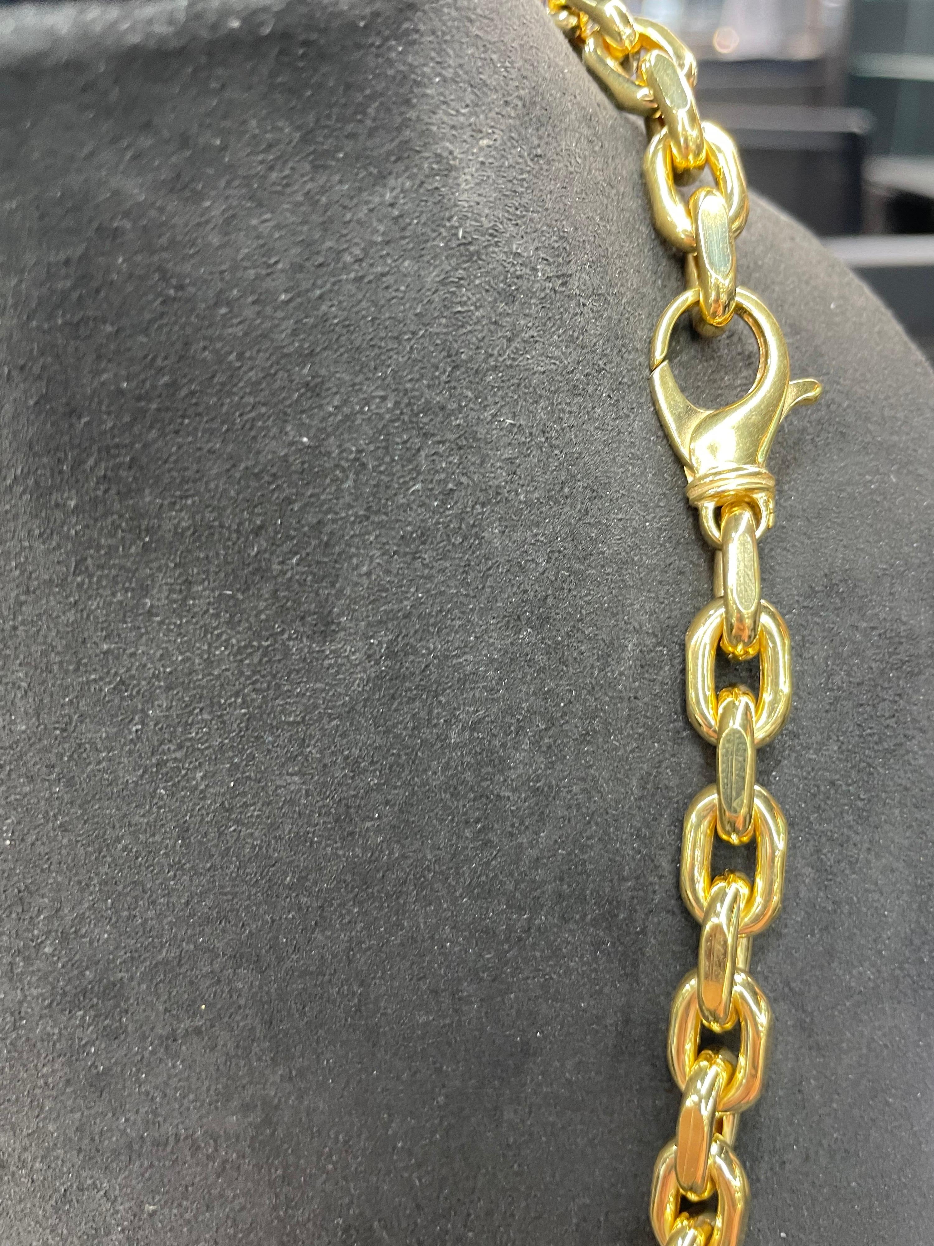 14 Karat Yellow Gold Detachable Link Necklace Bracelet 73.4 Grams 33 Inches In Excellent Condition For Sale In New York, NY