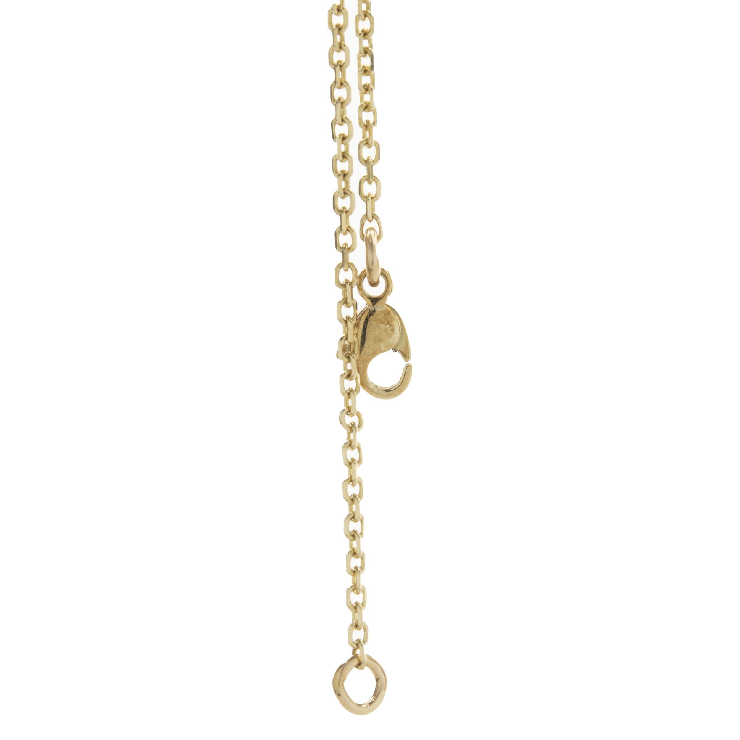 Round Cut 14 Karat Yellow Gold Diamond 3D “Joanne” Necklace For Sale