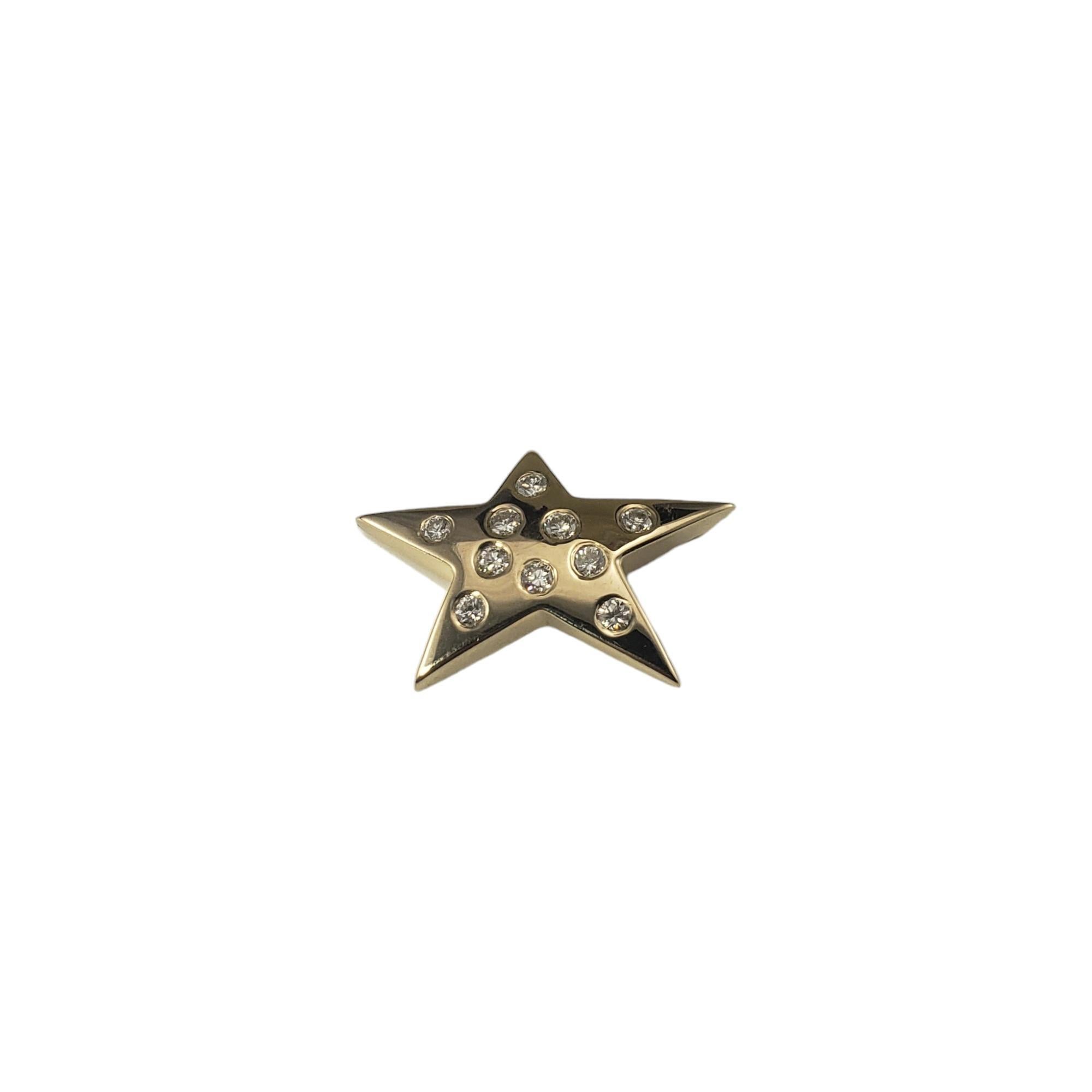 Brilliant Cut 14 Karat Yellow Gold Diamond Abstract Star Pendant #16836 For Sale