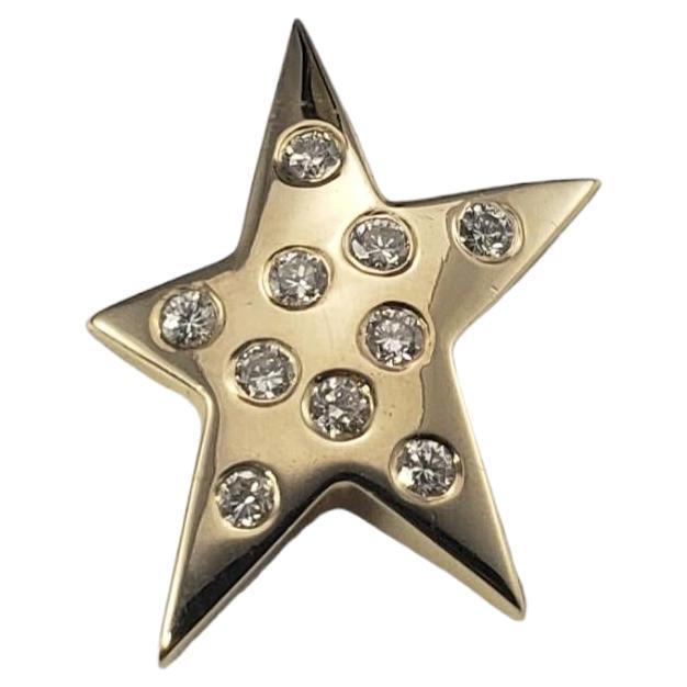 14 Karat Yellow Gold Diamond Abstract Star Pendant #16836 For Sale