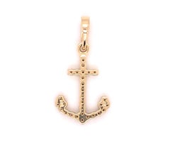 14 karat Yellow Gold Diamond Anchor Pendant