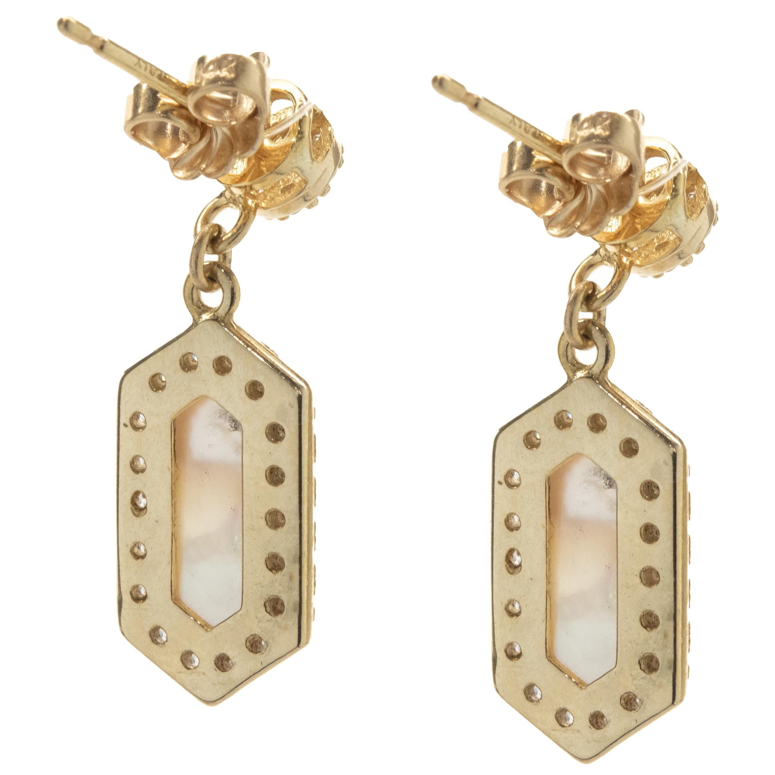 Designer: Italian
Material: 14K yellow gold
Diamond: 50 round brilliant cut = 0.50cttw
Color: G
Clarity: SI1
Dimensions: earrings measure 25mm in length
Fastenings: post with friction backs
Weight: 3.64 grams