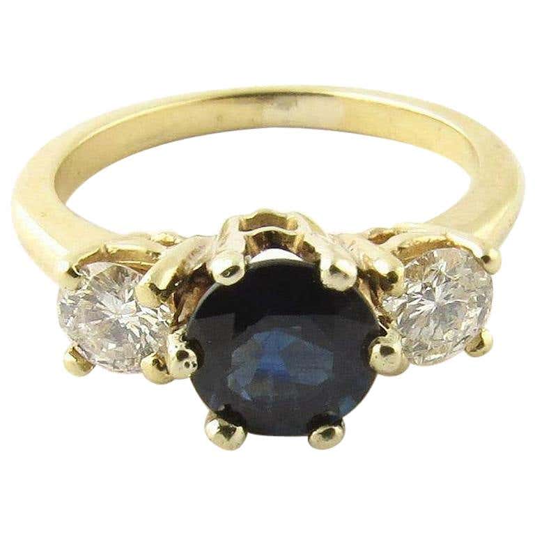 Men's 14 Karat White Gold Diamond and Sapphire Ring at 1stDibs | mens ...