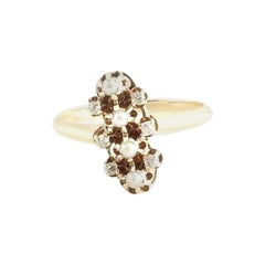 Vintage 14 Karat Yellow Gold Diamond and Seed Pearl Ring