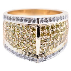 14 Karat Yellow Gold Diamond and Yellow Enhanced Diamond Band