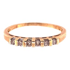 Used 14 Karat Yellow Gold Diamond Band Bridal Wedding Anniversary Ring