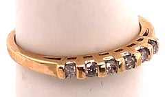 14 Karat Yellow Gold Diamond Band Bridal Wedding Anniversary Ring