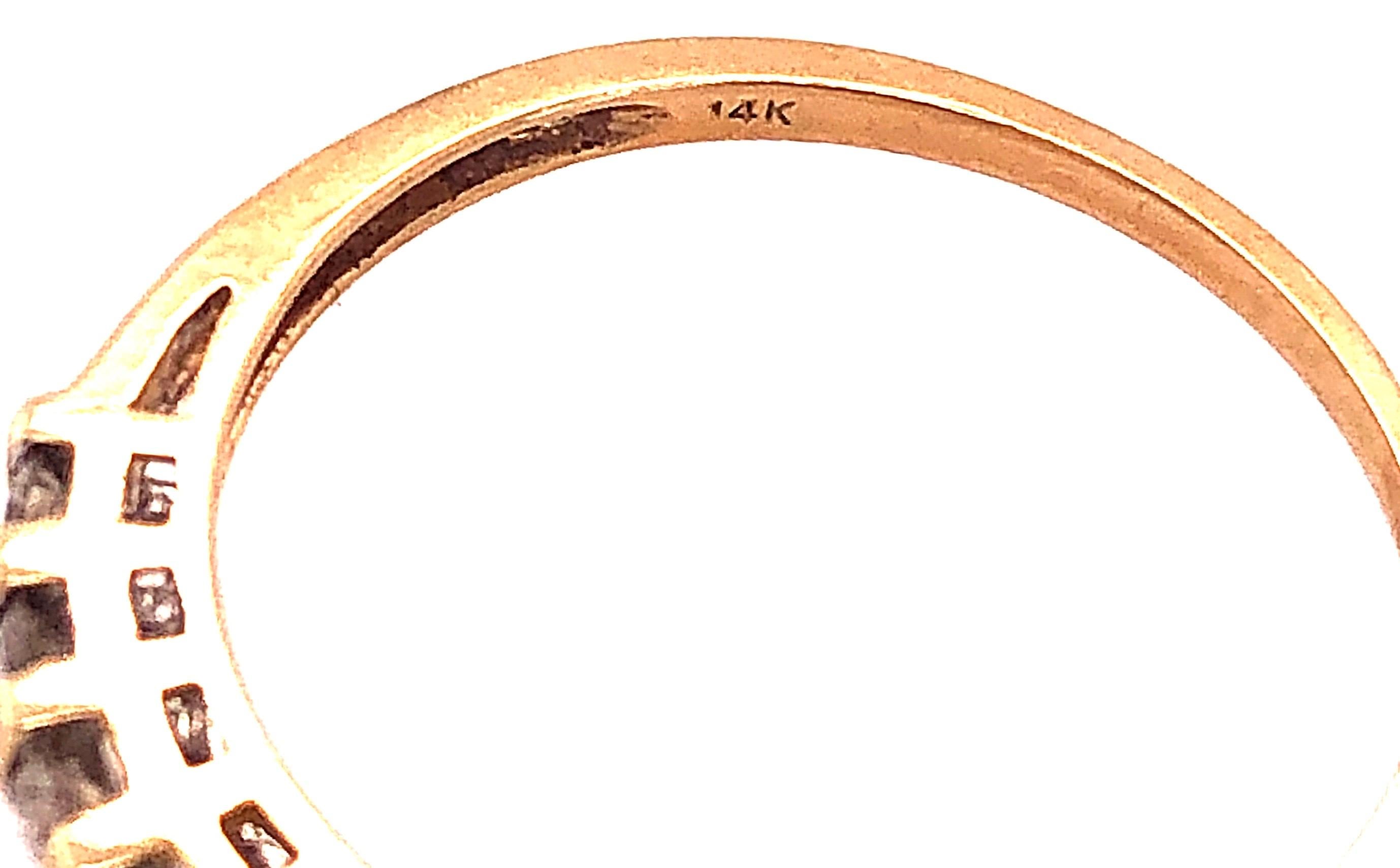 14 Karat Gelbgold Diamantband Braut Hochzeit Jahrestag Ring (Rundschliff) im Angebot
