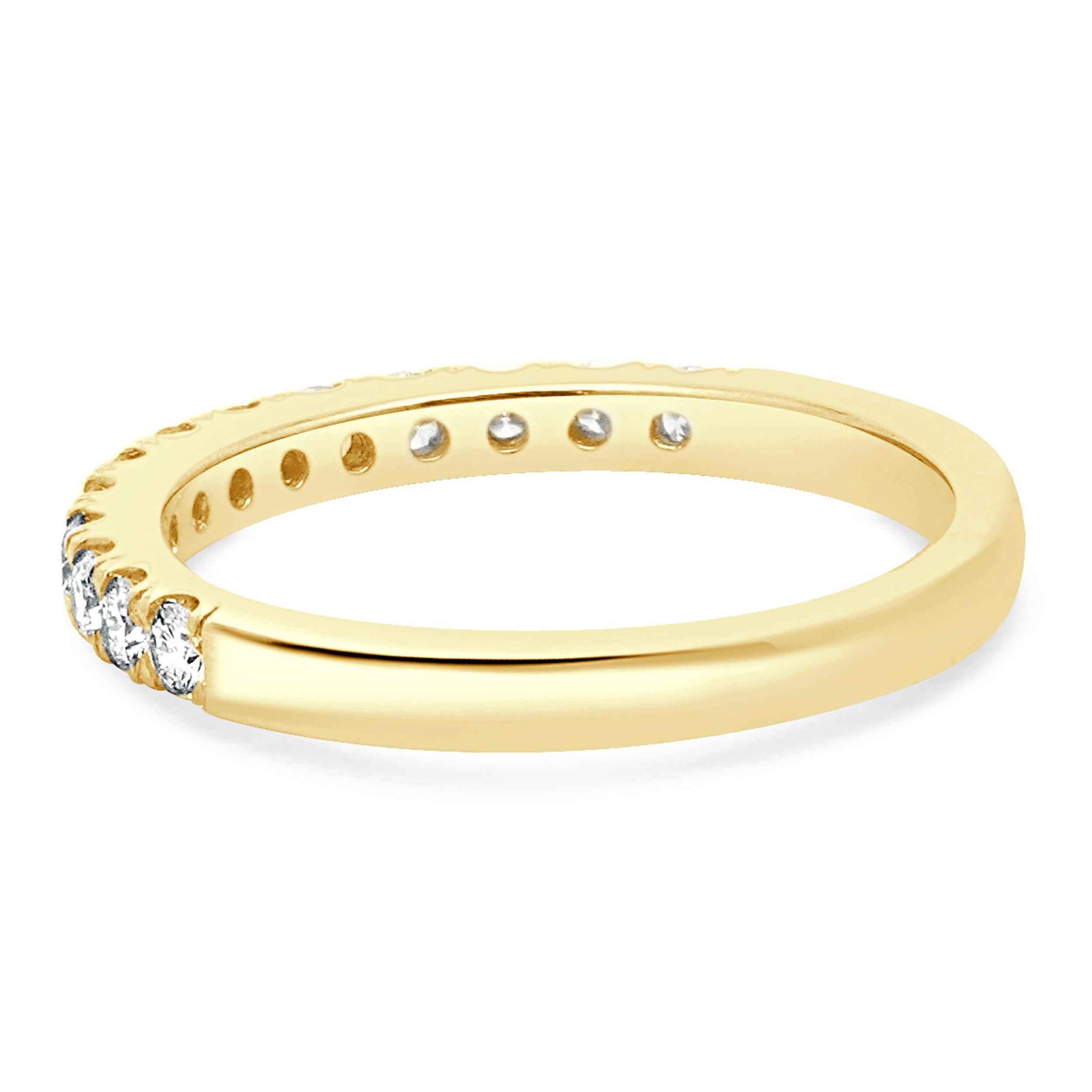 Taglio brillante Fascia di diamanti in oro giallo 14 carati in vendita