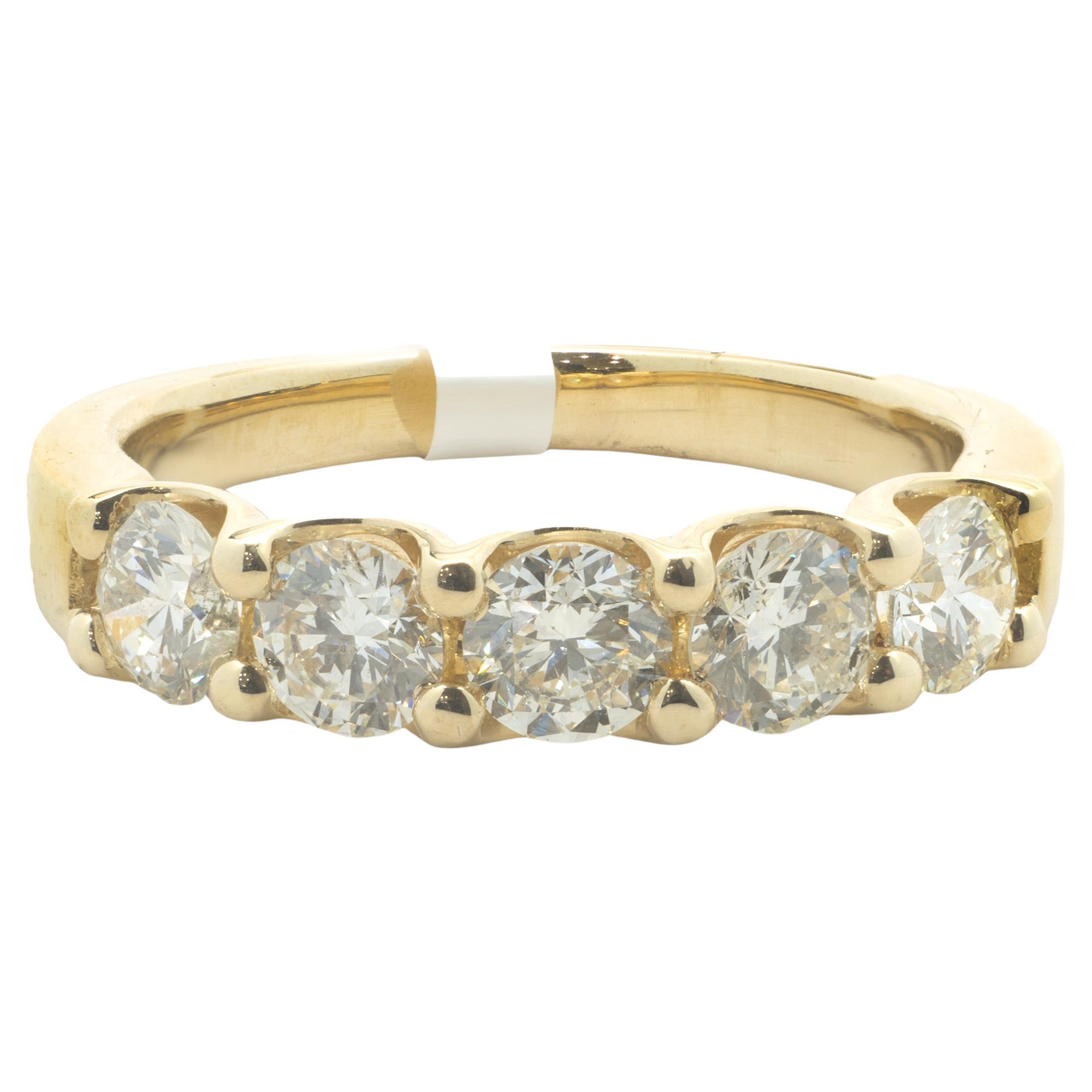 14ct Yellow Gold Diamond Luna Band