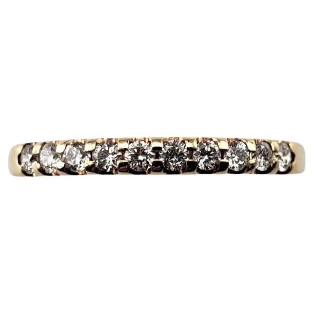 14 Karat Yellow Gold Diamond Band Ring Size 6.5 #15793 For Sale