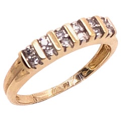 14 Karat Yellow Gold Diamond Band Ring Wedding Anniversary