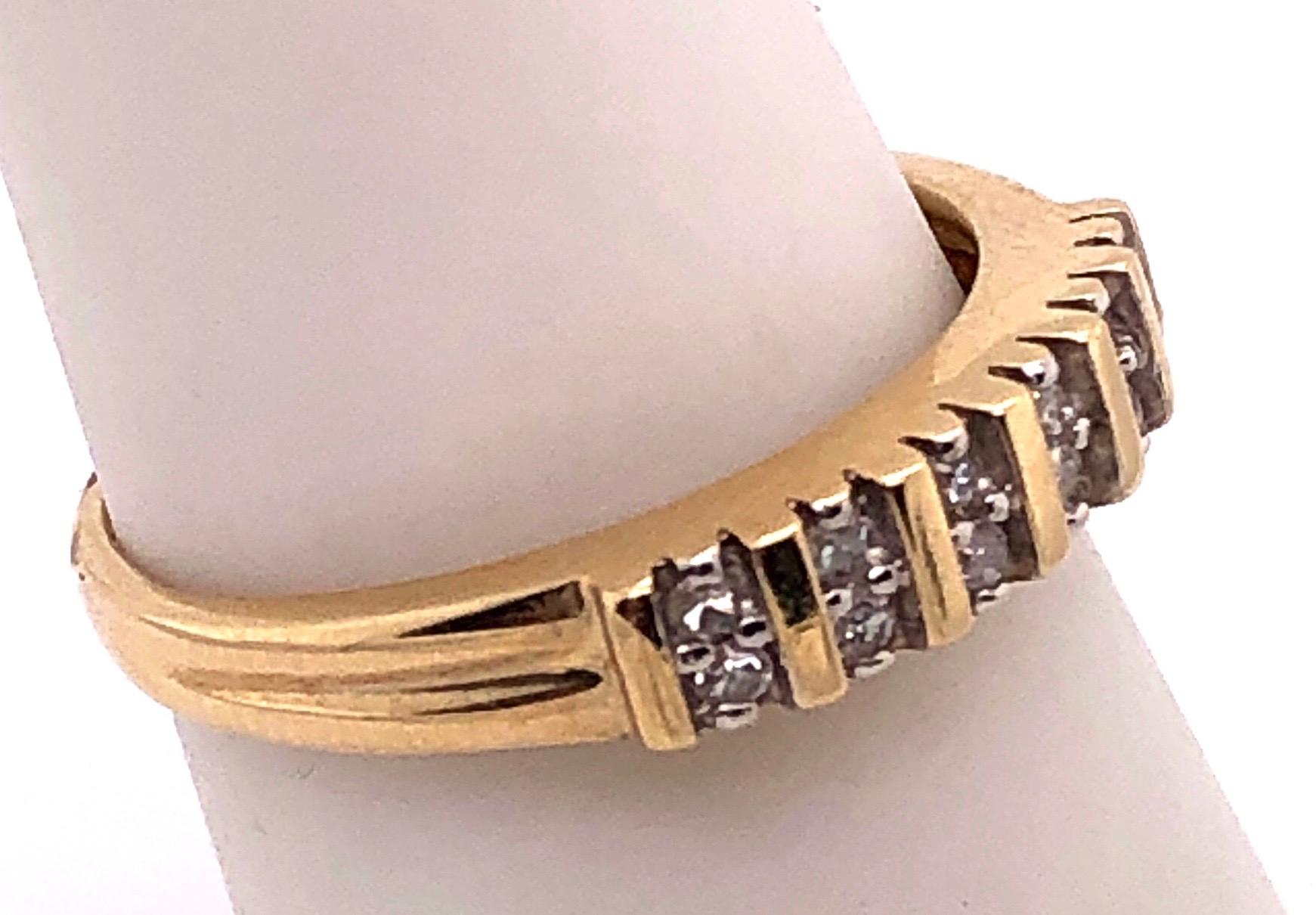 Women's or Men's 14 Karat Yellow Gold Diamond Band Ring Wedding Anniversary For Sale