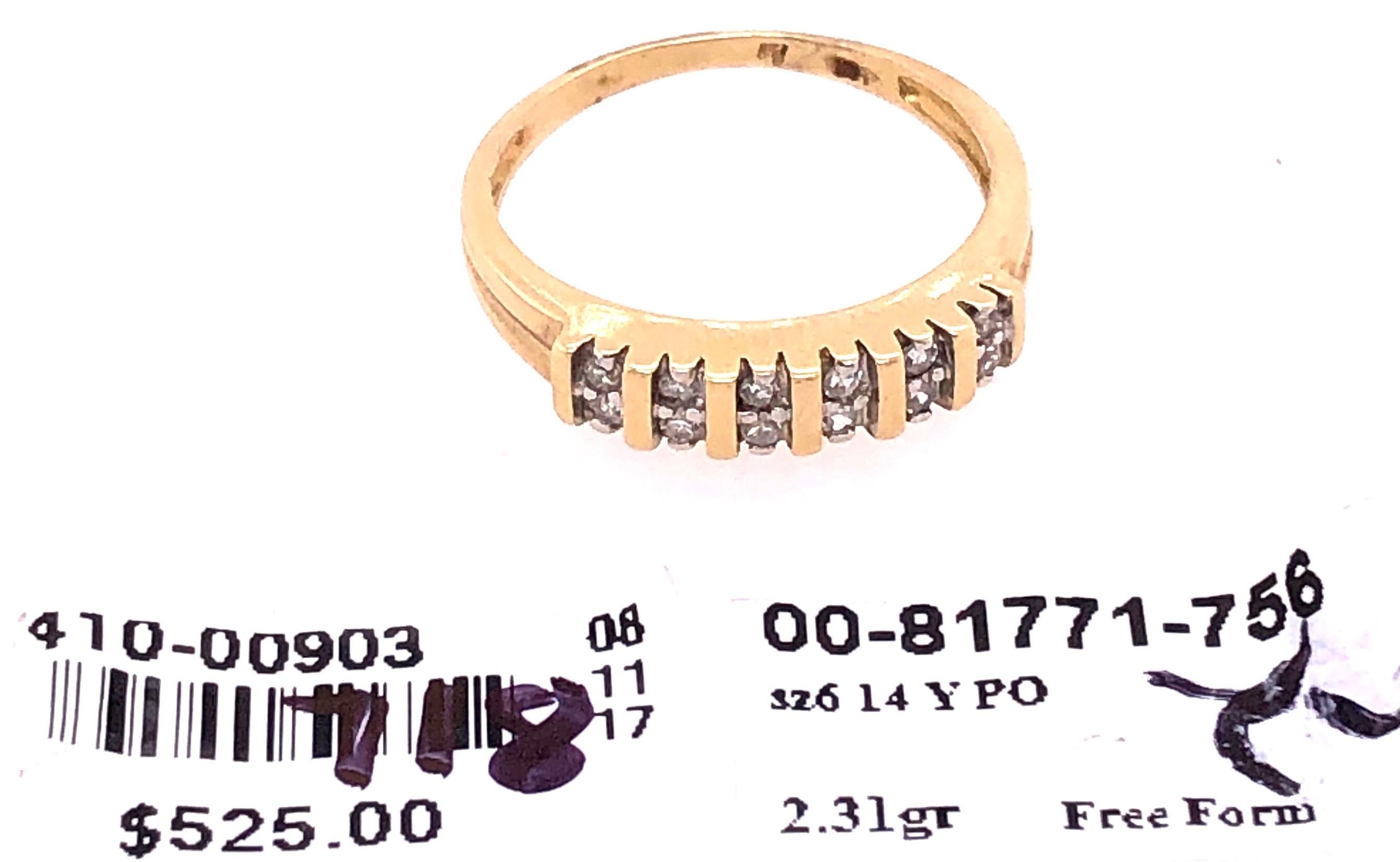 14 Karat Yellow Gold Diamond Band Ring Wedding Anniversary For Sale 2