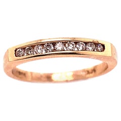 Alliance d'anniversaire de mariage en or jaune 14 carats et diamants