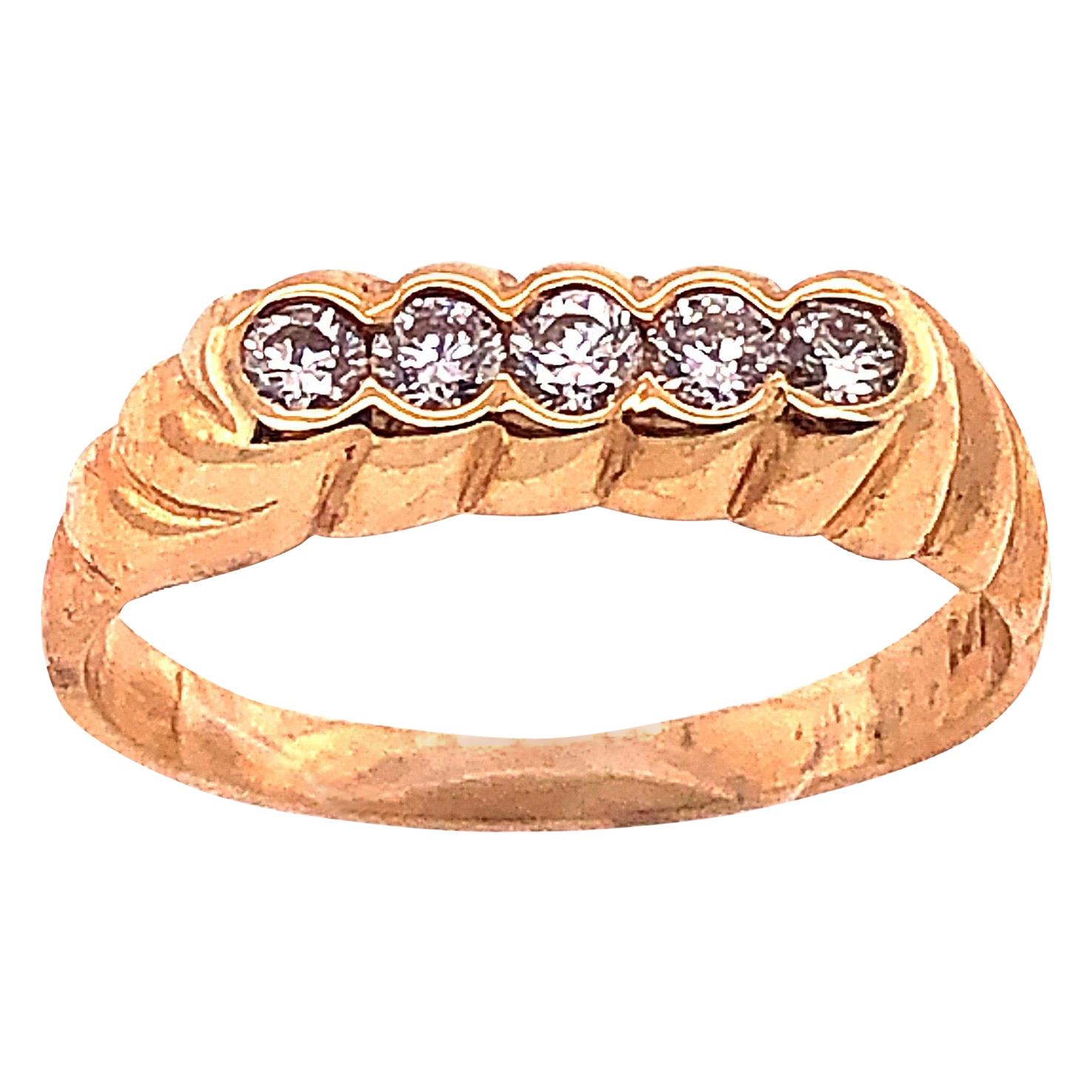 14 Karat Yellow Gold Diamond Band Wedding Anniversary Bridal Ring