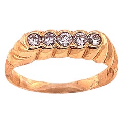 14 Karat Yellow Gold Diamond Band Wedding Anniversary Bridal Ring (anneau de mariage en or jaune 14 carats)